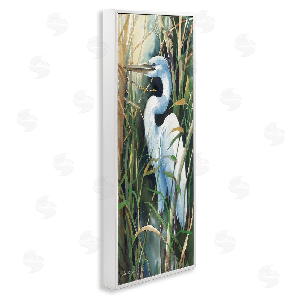 John Rossini Egret & Marshland Leaves