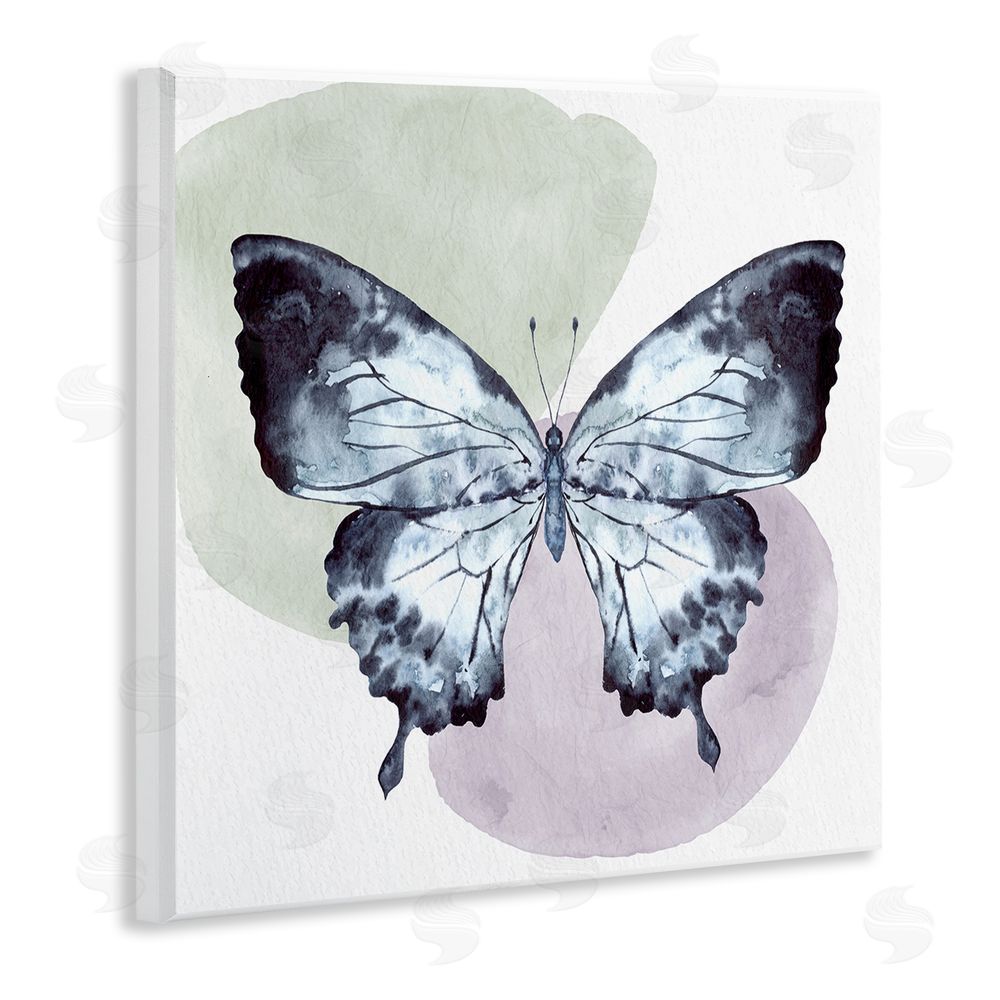 Kim Allen Butterfly with Subtle Shapes Wooden Wall Plaque Art Print