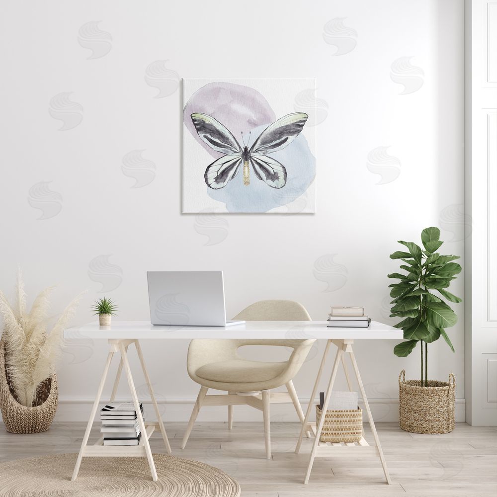 Kim Allen Butterfly with Pastel Shapes Canvas Wall Art in Room
