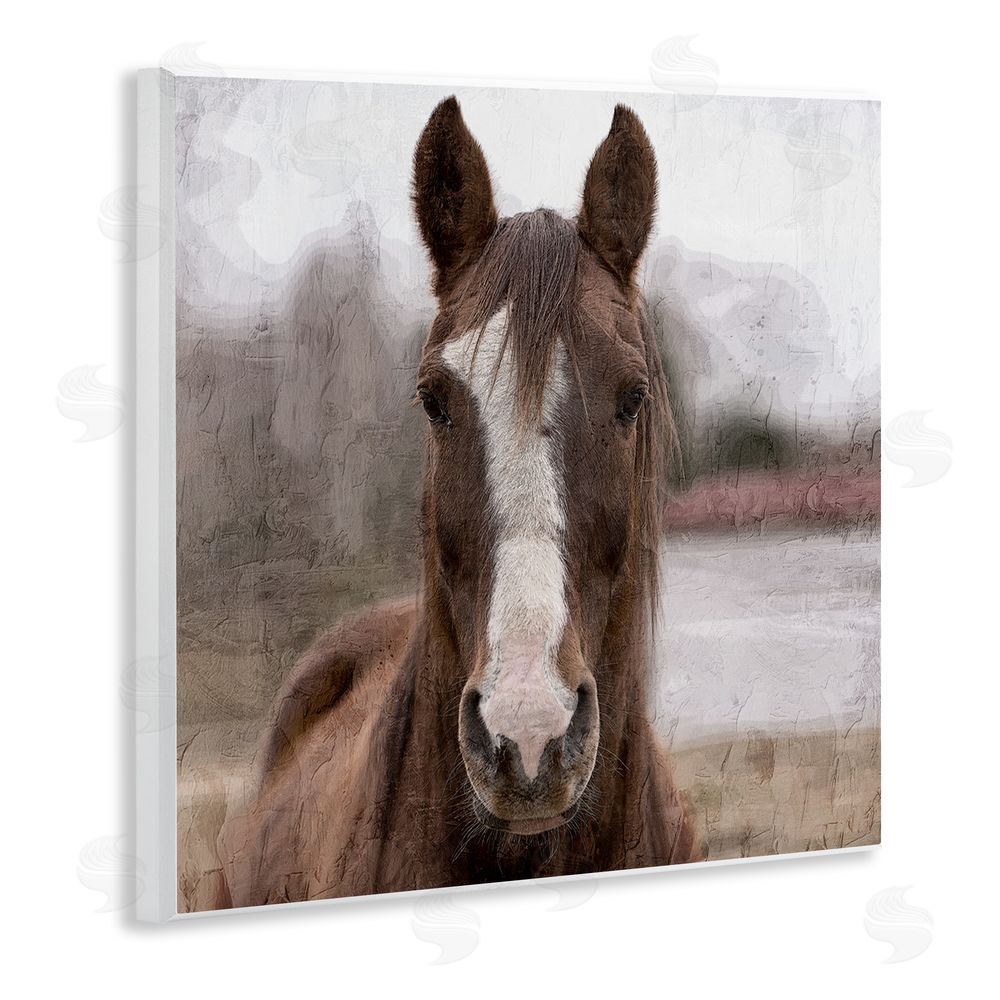 Kim Allen Brown Horse Portrait Wooden Wall Plaque Art Print