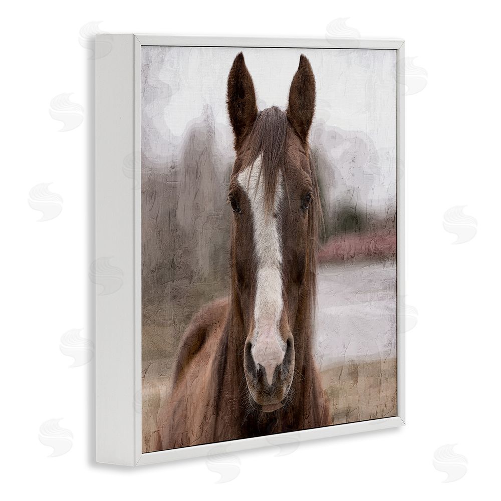 Kim Allen Brown Horse Portrait White Framed Glicee Wall Art Print