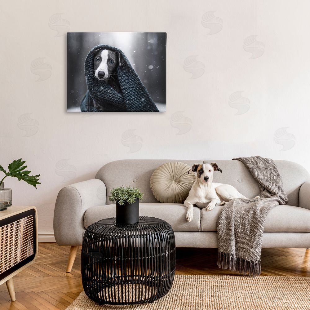 Natalie Grosse Dog with Winter Scarf