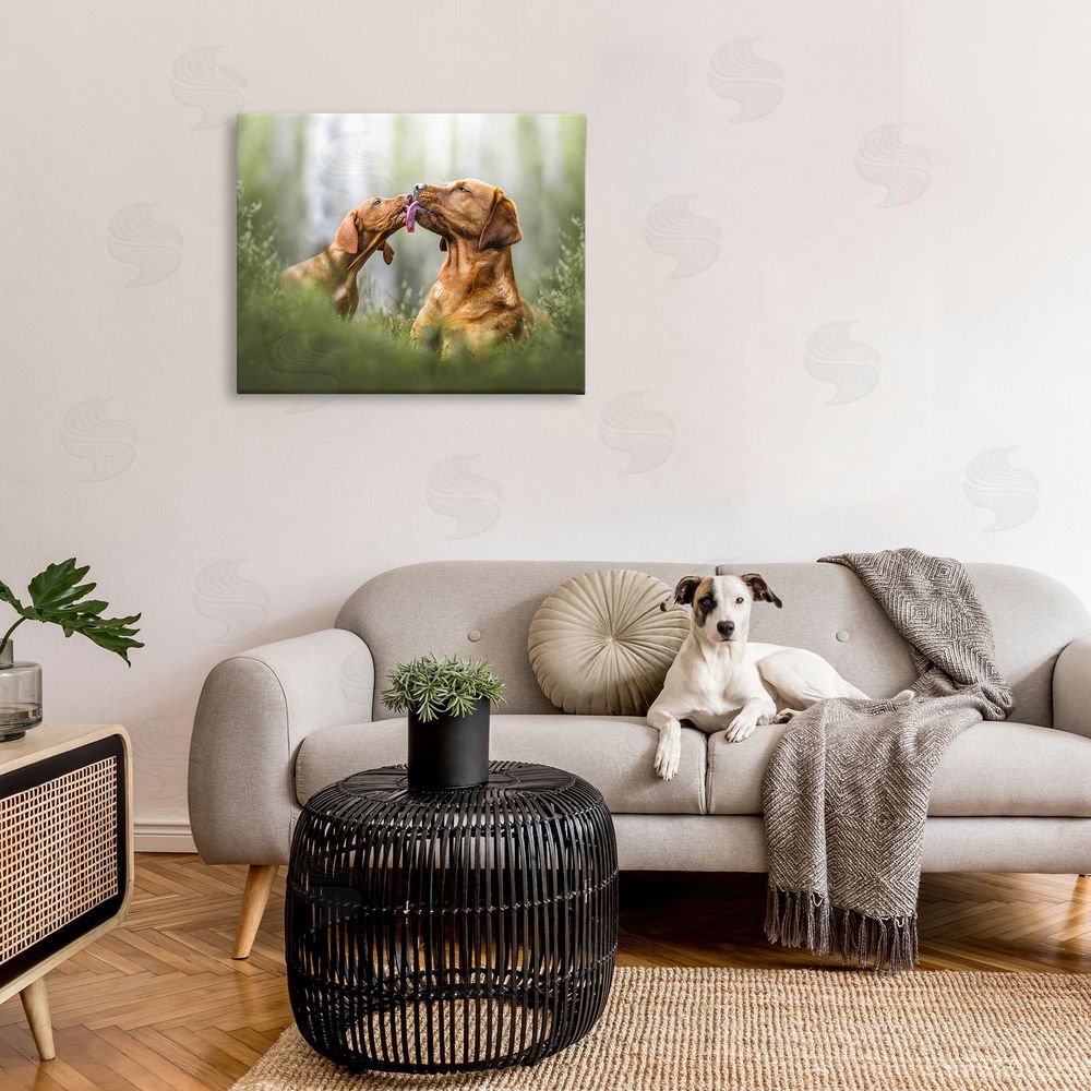 Natalie Grosse Playing Puppies in Grass