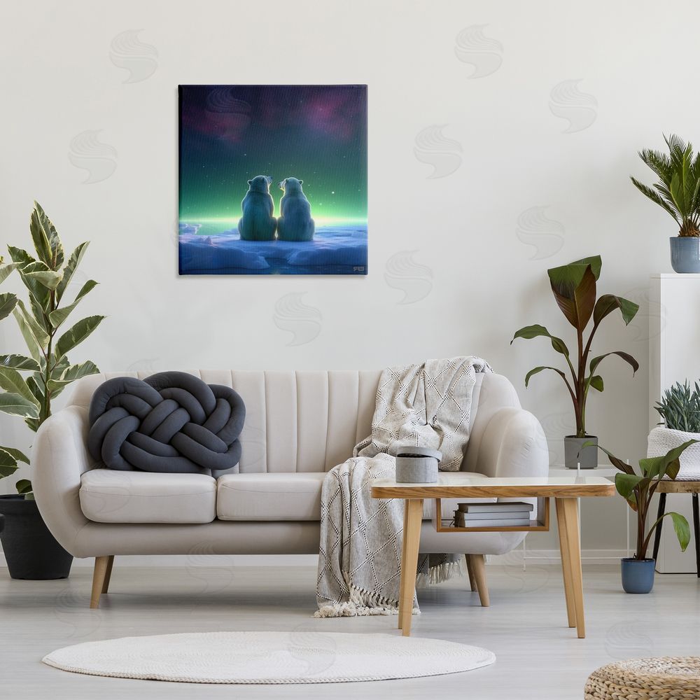 RB Polar Bears & Northern Lights Canvas Wall Art in Room