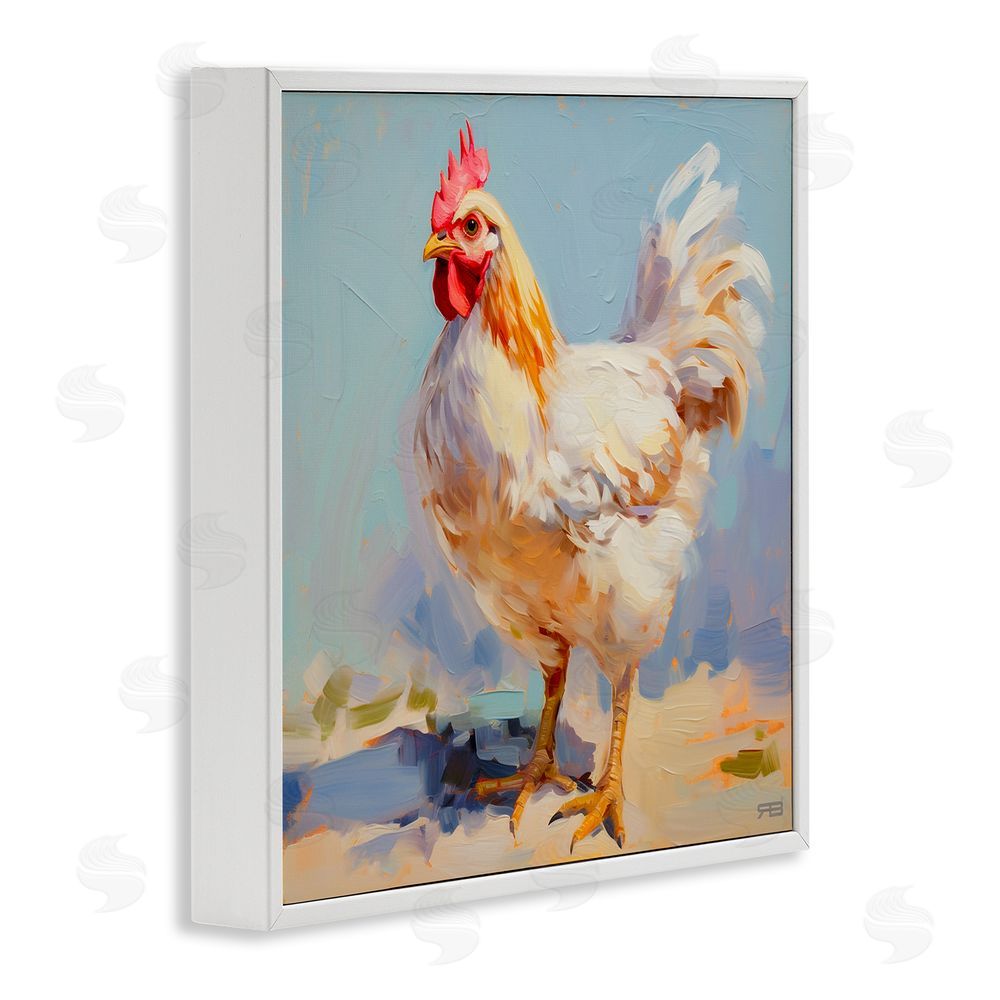 RB Modern Farmhouse Hen White Framed Glicee Wall Art Print