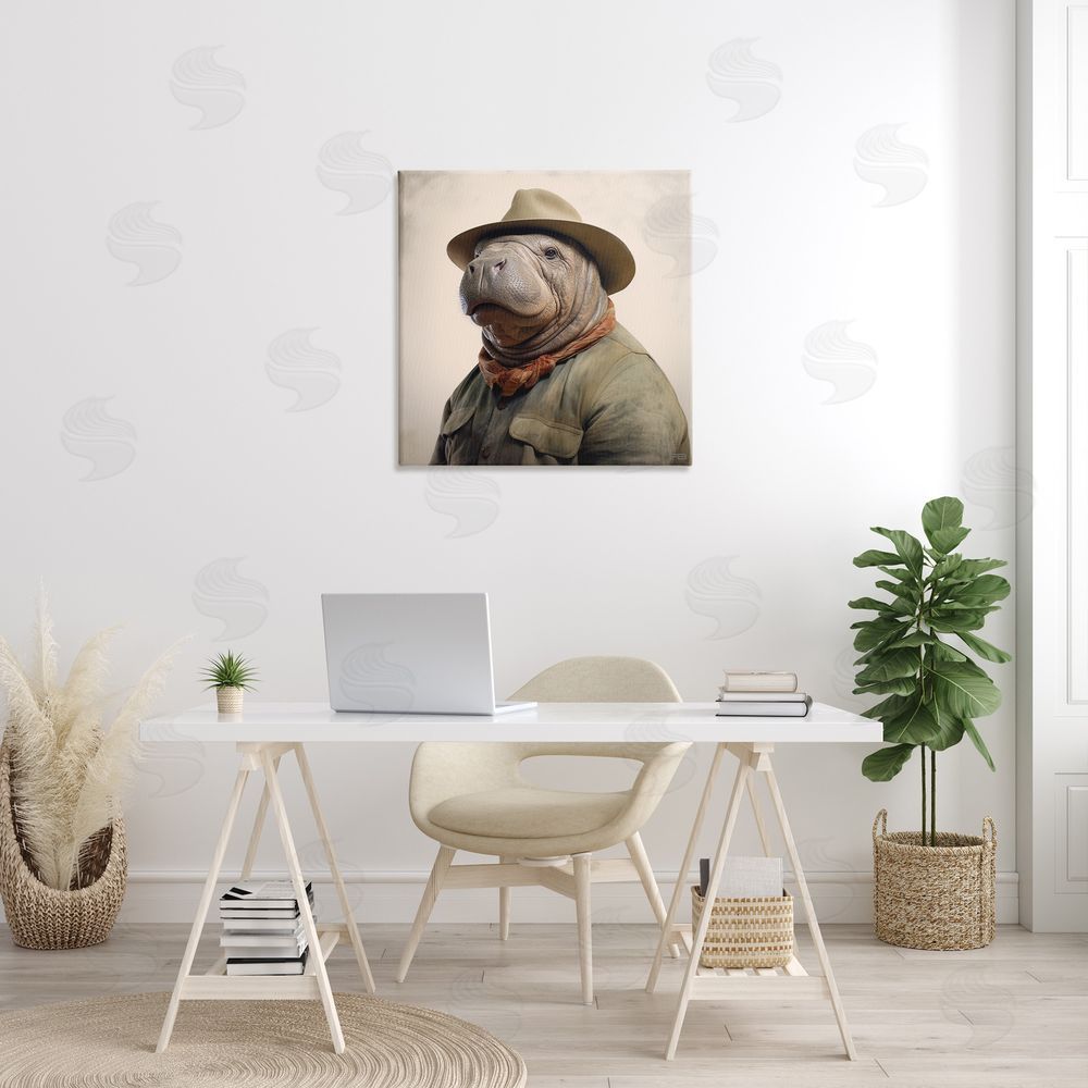 RB Southwestern Rodeo Manatee Canvas Wall Art in Room