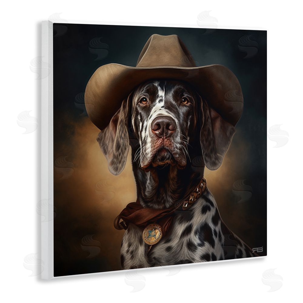 RB Cowboy Dalmatian Portrait Wooden Wall Plaque Art Print