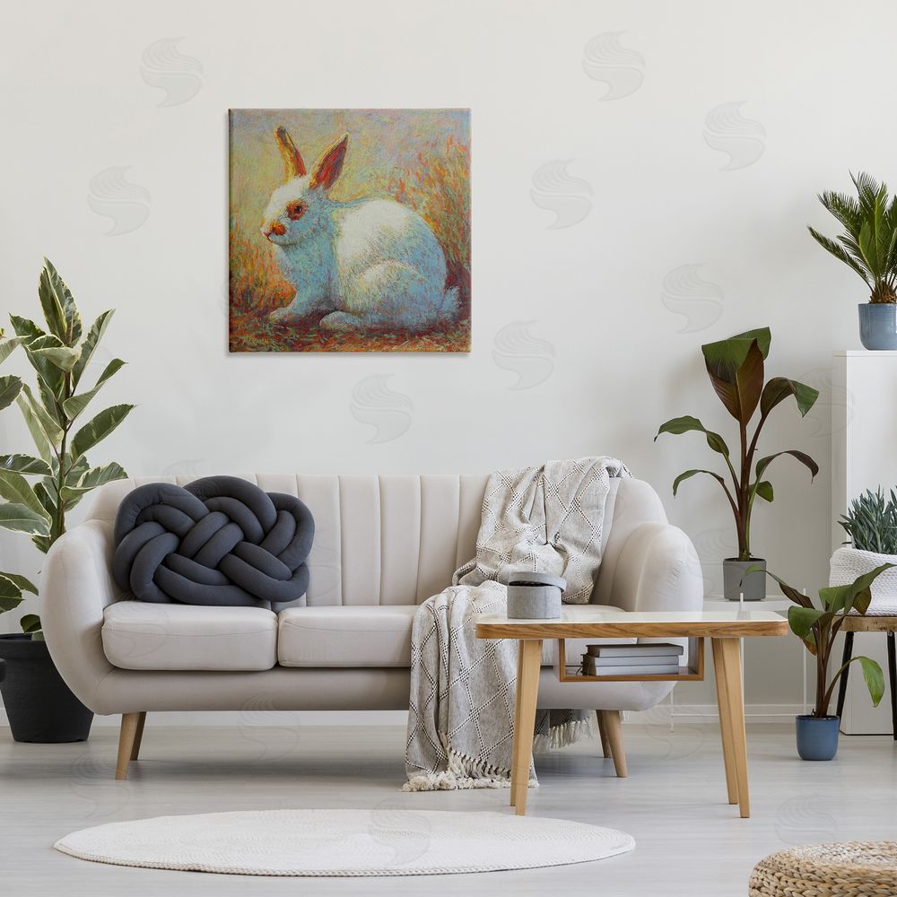 Rita Kirkman Traditional Bunny in Nature Canvas Wall Art in Room