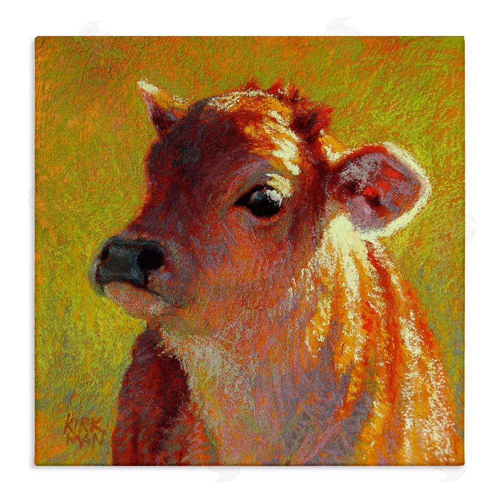 Rita Kirkman Sunlit Calf Painting Stretched Canvas Wall Art Print