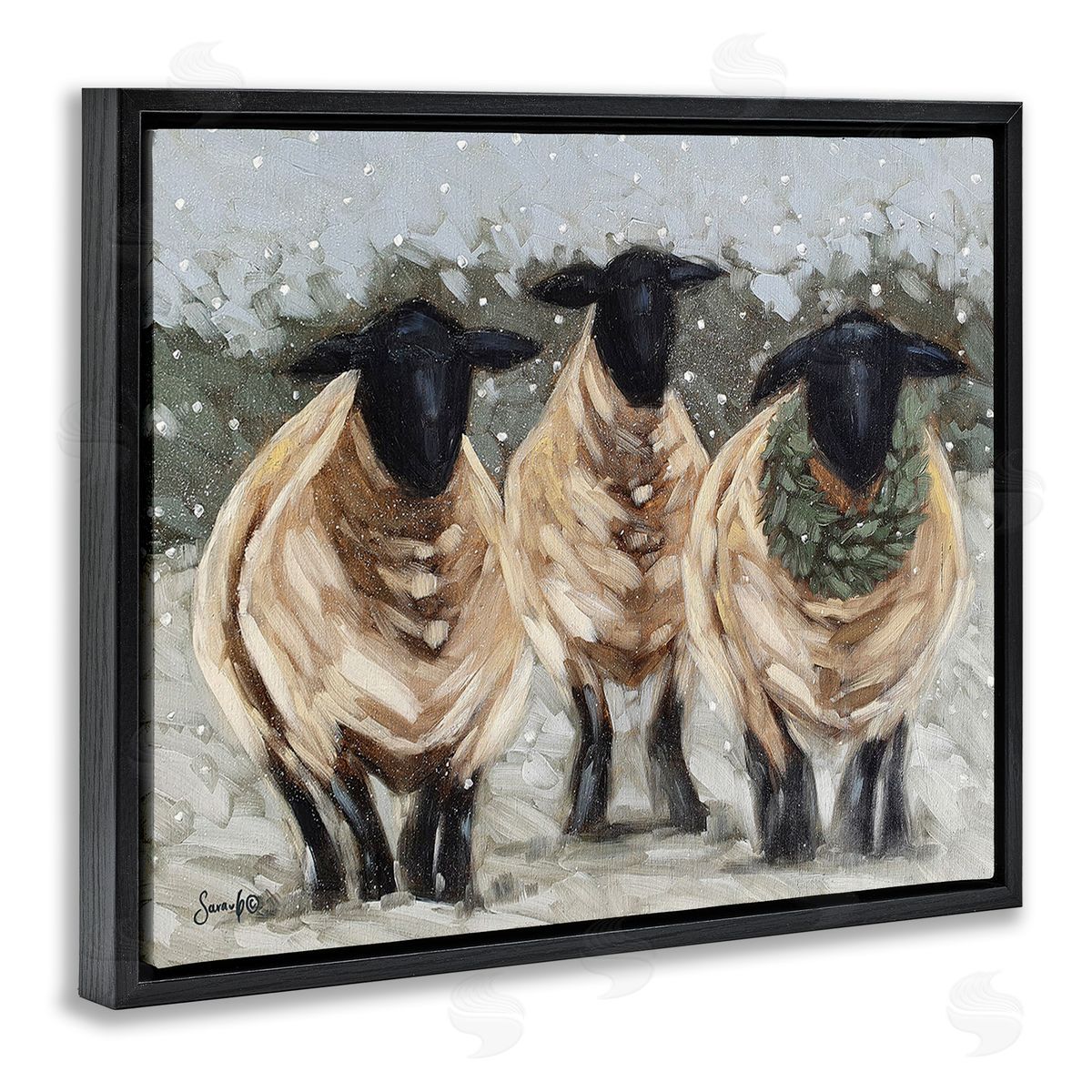 Sara G. Designs Sheep in Winter Scene