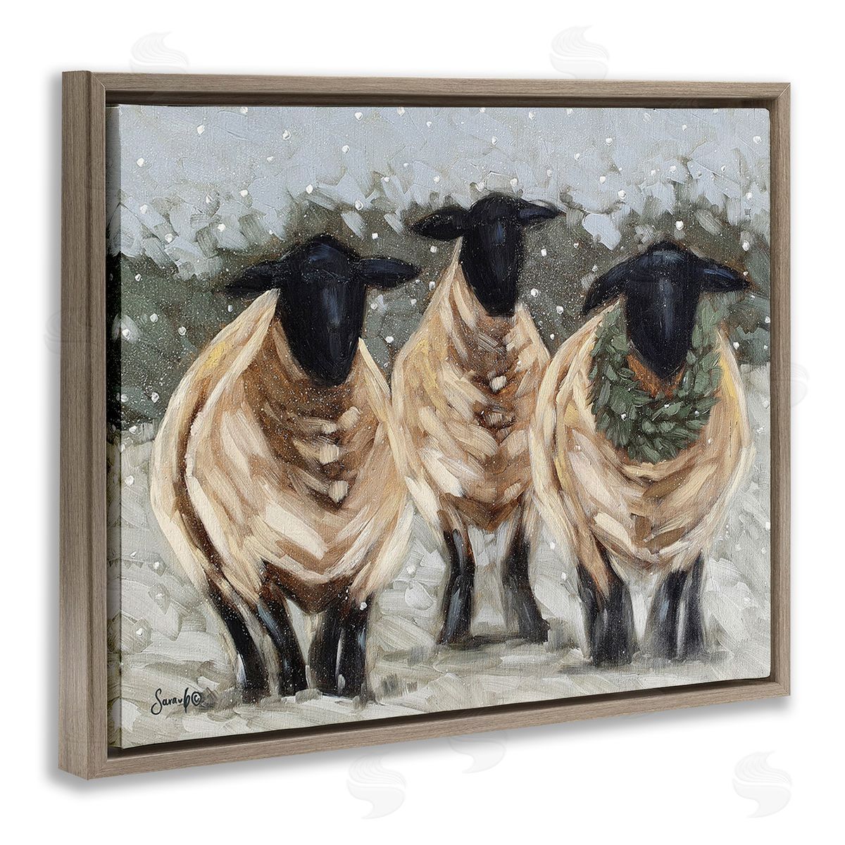 Sara G. Designs Sheep in Winter Scene