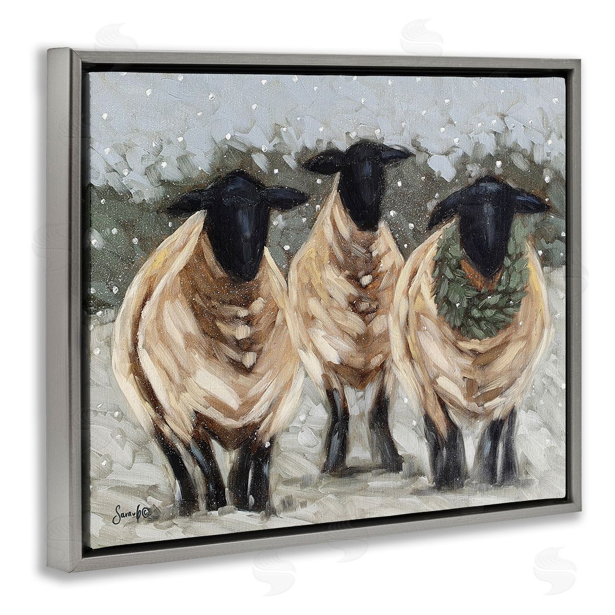 Sara G. Designs Sheep in Winter Scene