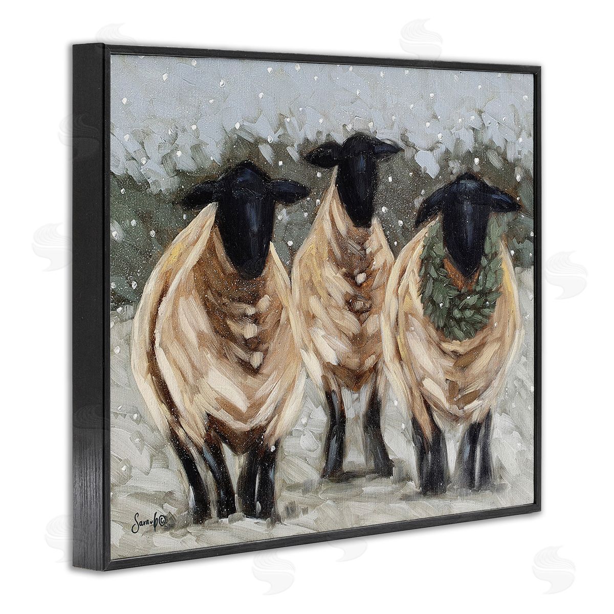 Sara G. Designs Sheep in Winter Scene