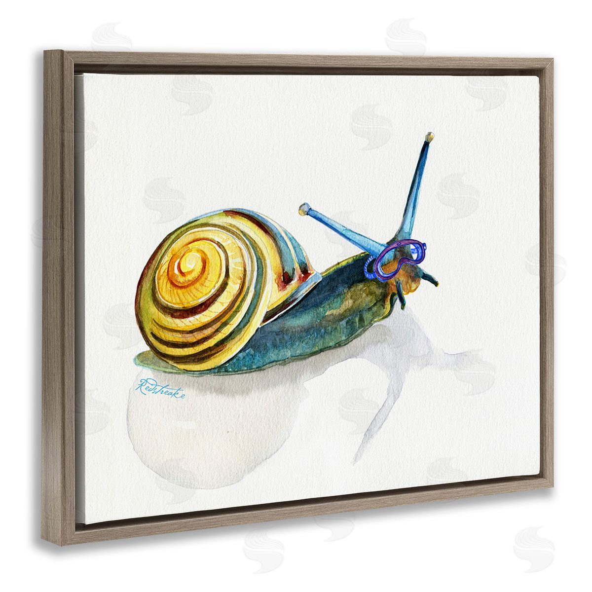 Jennifer Redstreake Snail Wearing Snorkel Mask