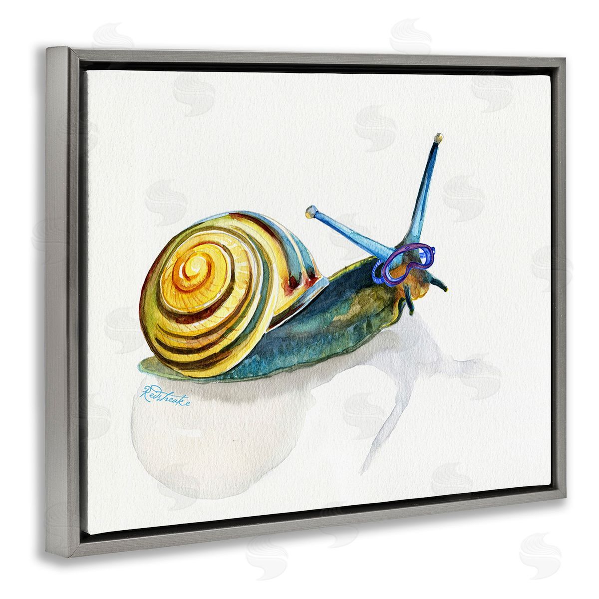 Jennifer Redstreake Snail Wearing Snorkel Mask