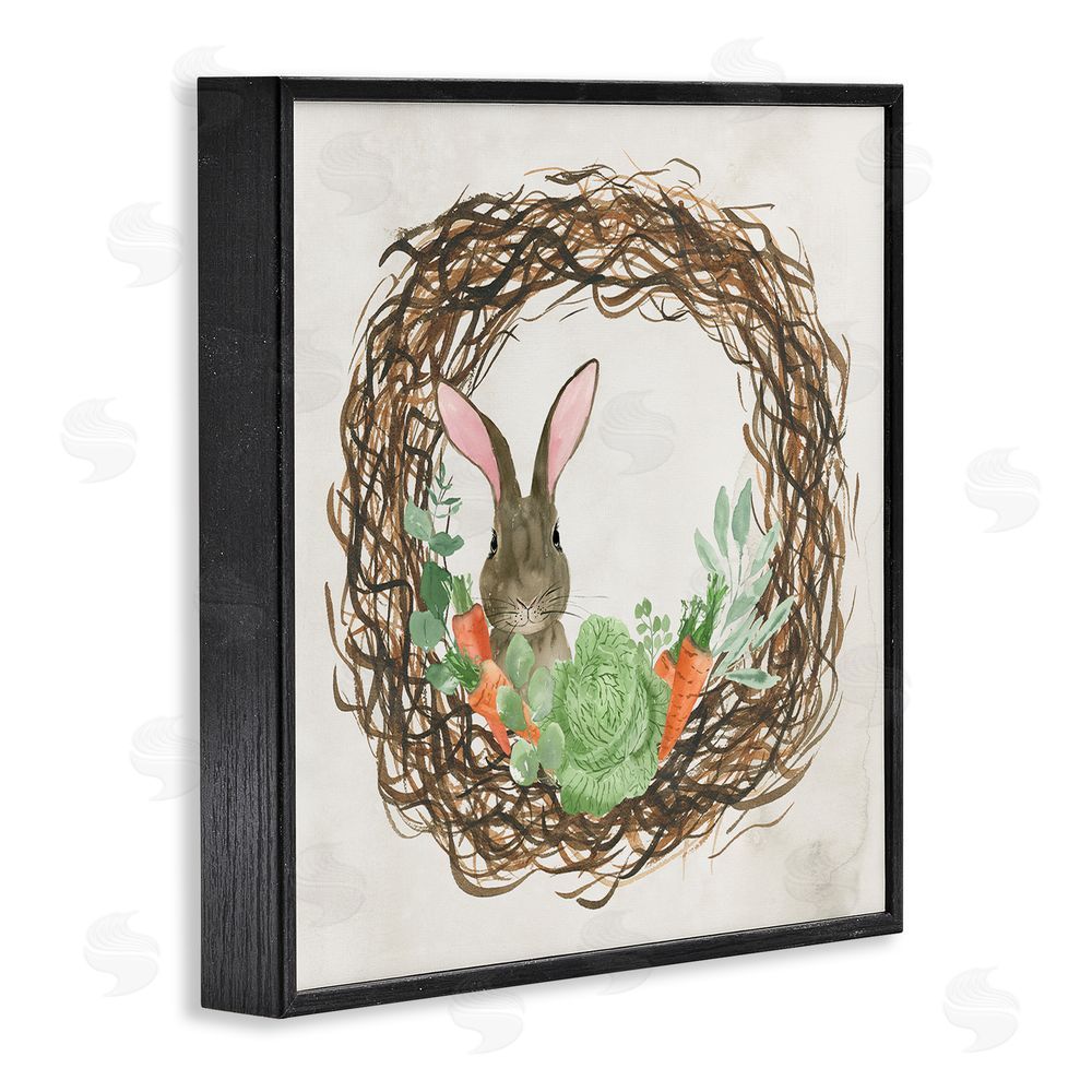 Lucille Price Spring Easter Wreath Black Framed Glicee Wall Art Print