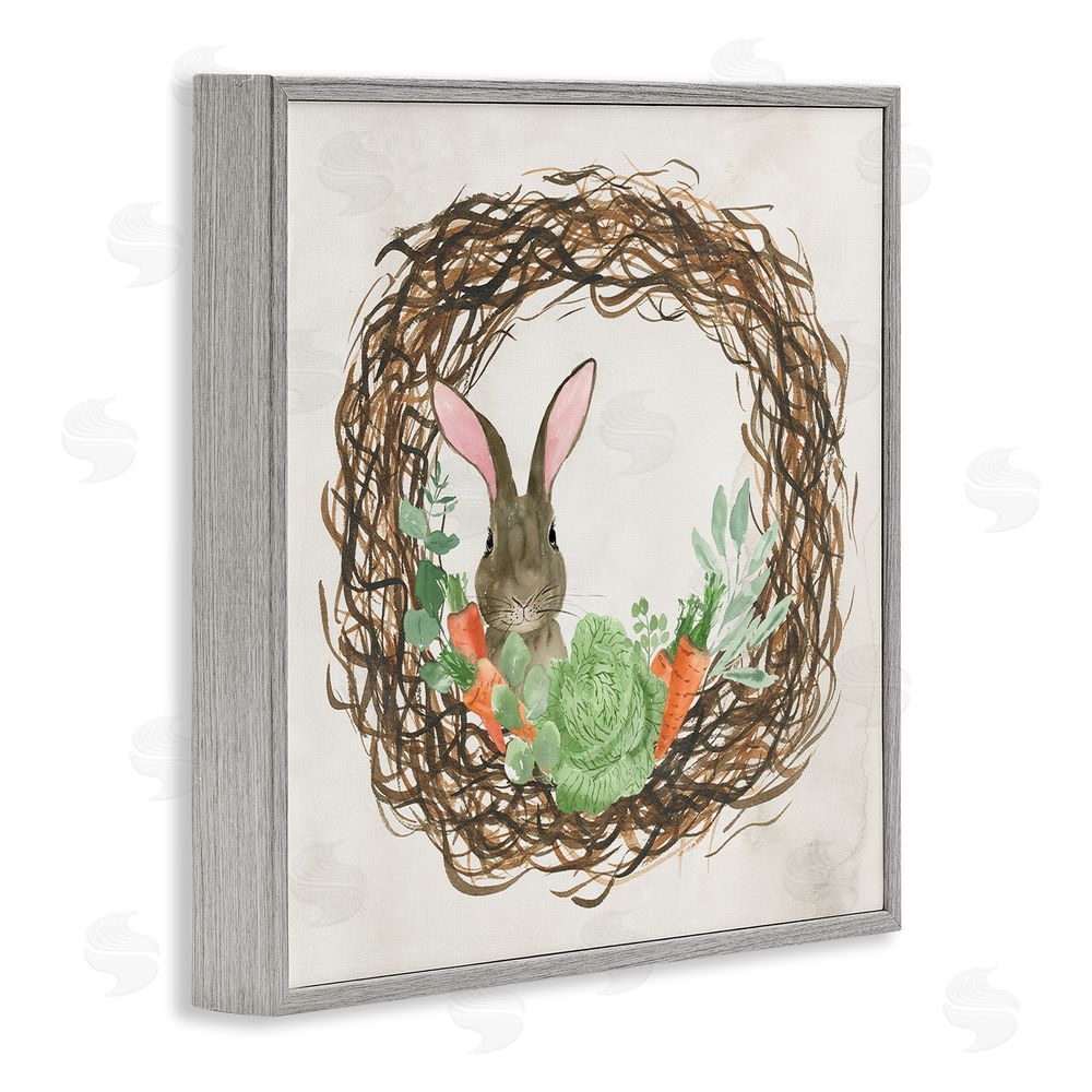 Lucille Price Spring Easter Wreath Gray Framed Glicee Wall Art Print