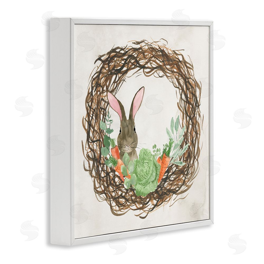 Lucille Price Spring Easter Wreath White Framed Glicee Wall Art Print