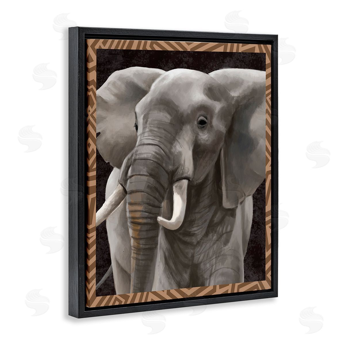 Lucca Sheppard Elephant with Geometric Border