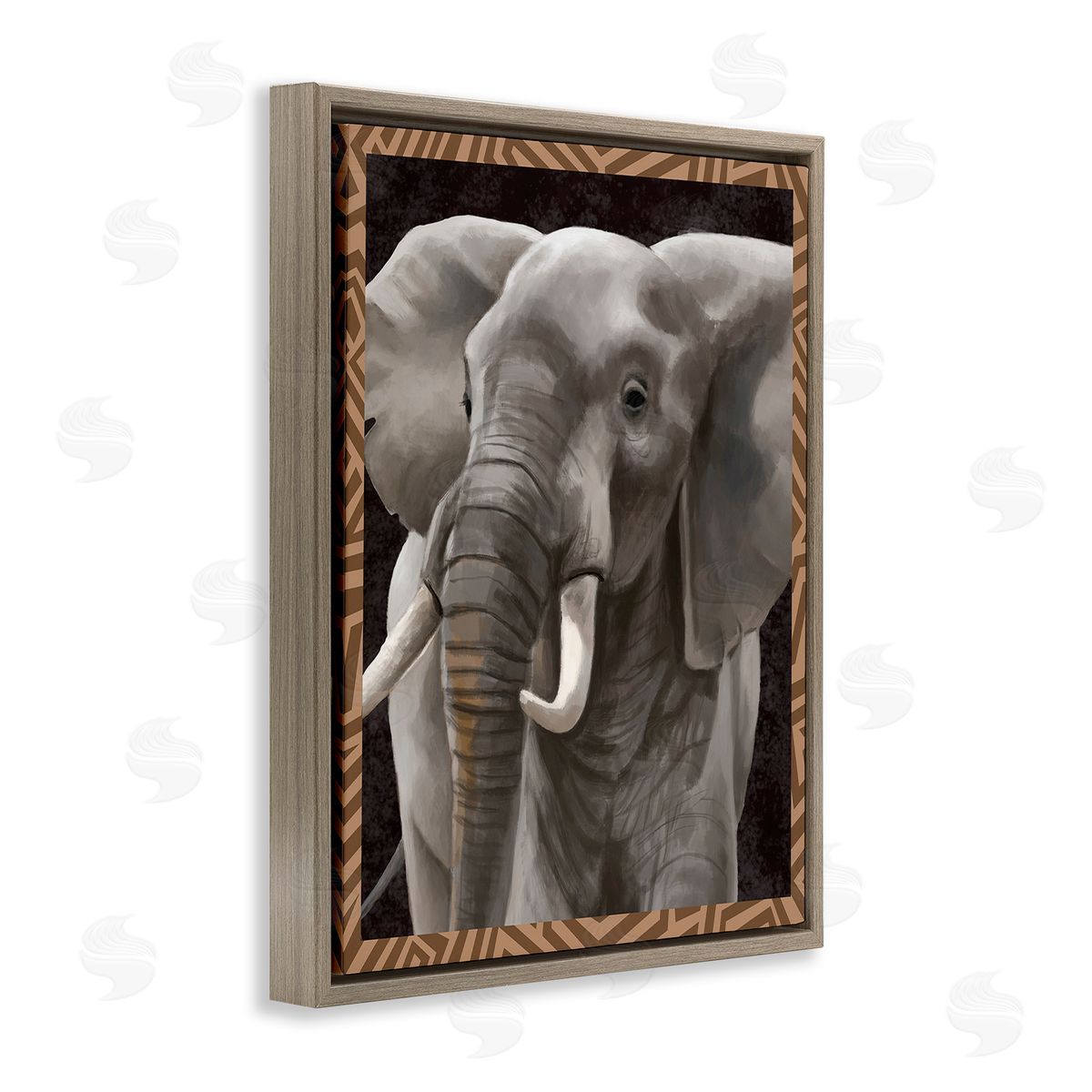 Lucca Sheppard Elephant with Geometric Border