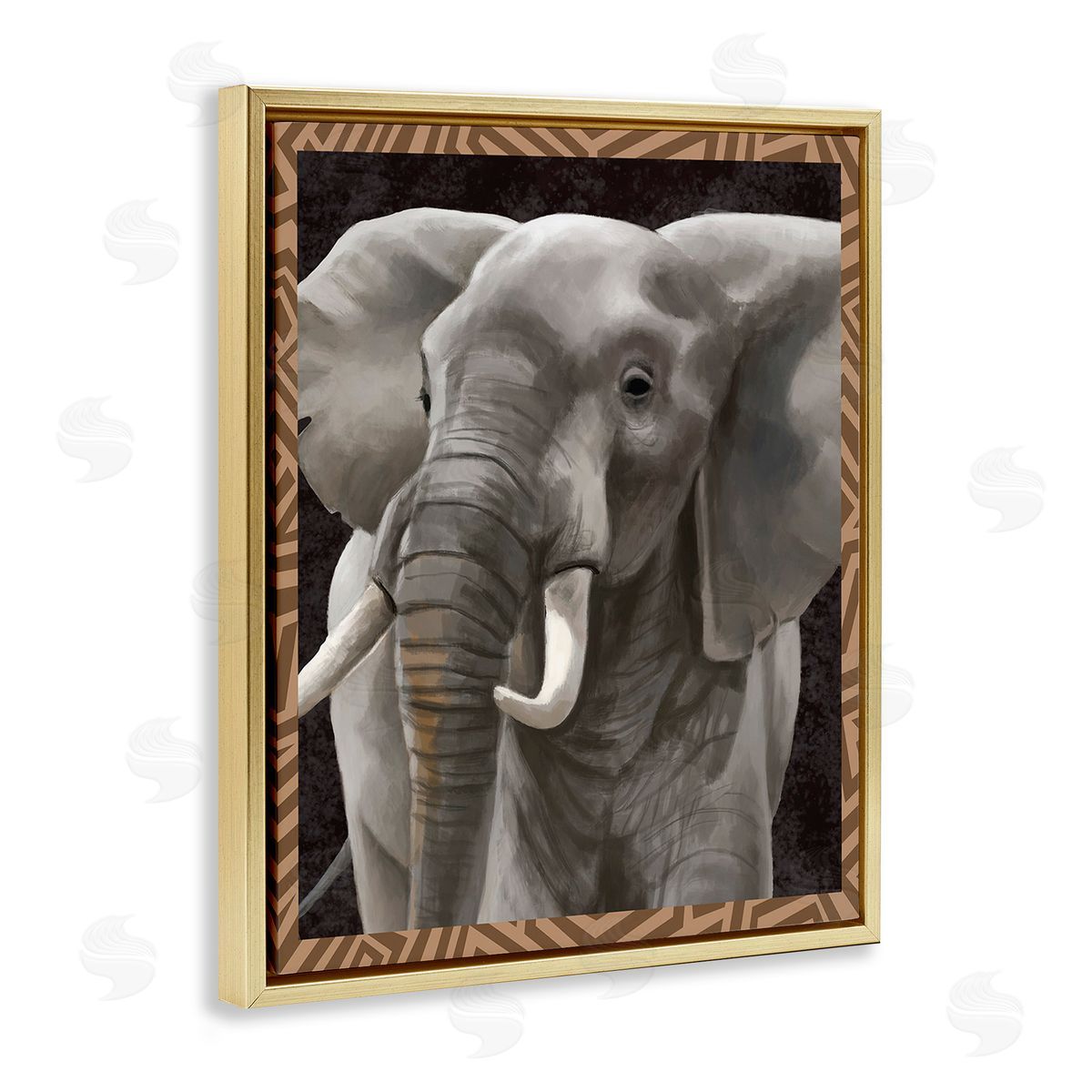 Lucca Sheppard Elephant with Geometric Border