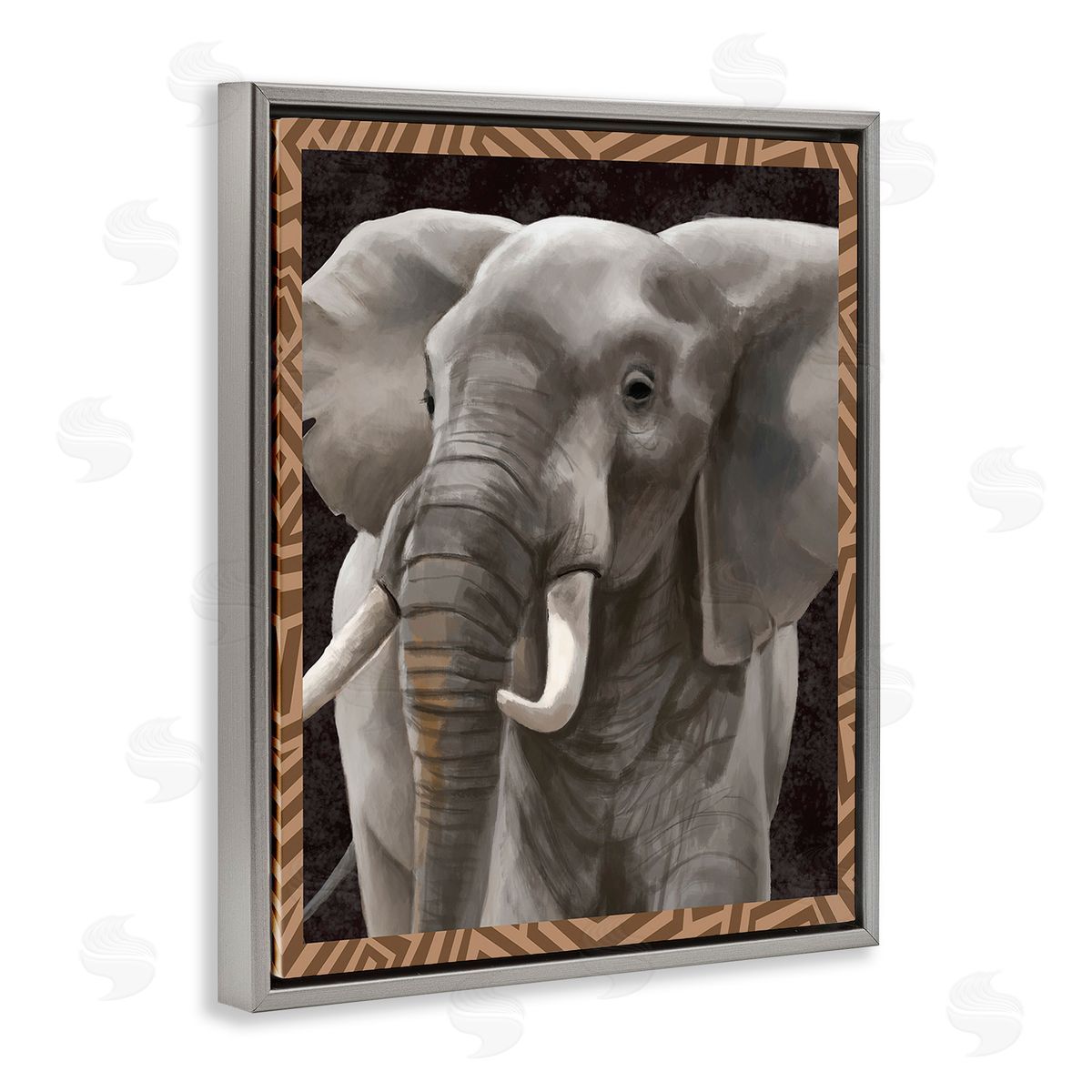 Lucca Sheppard Elephant with Geometric Border