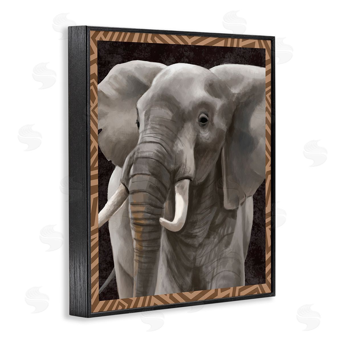 Lucca Sheppard Elephant with Geometric Border