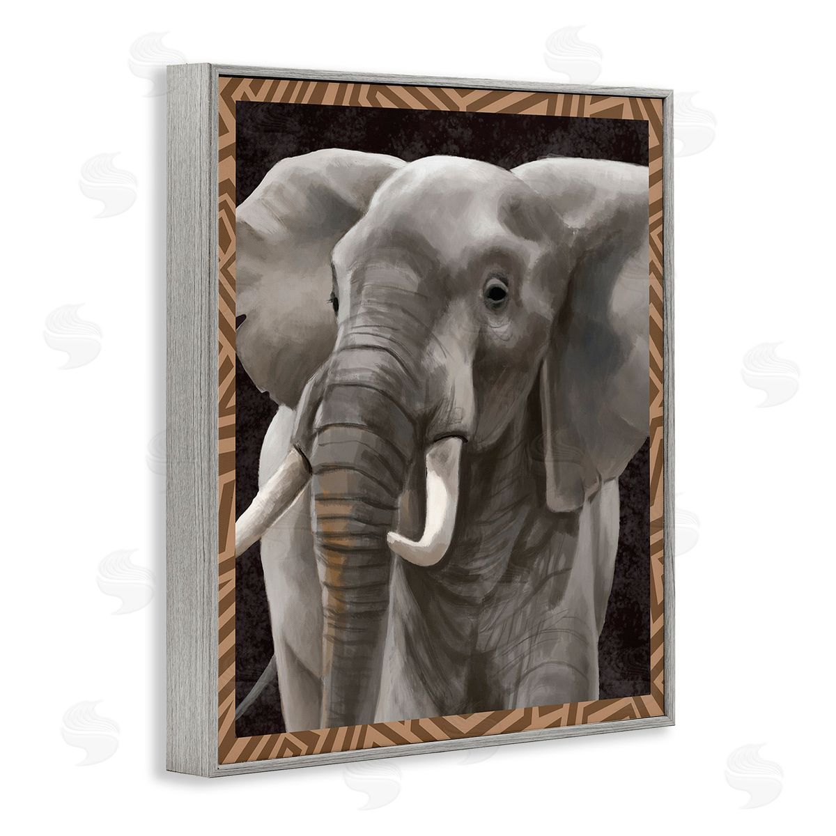 Lucca Sheppard Elephant with Geometric Border