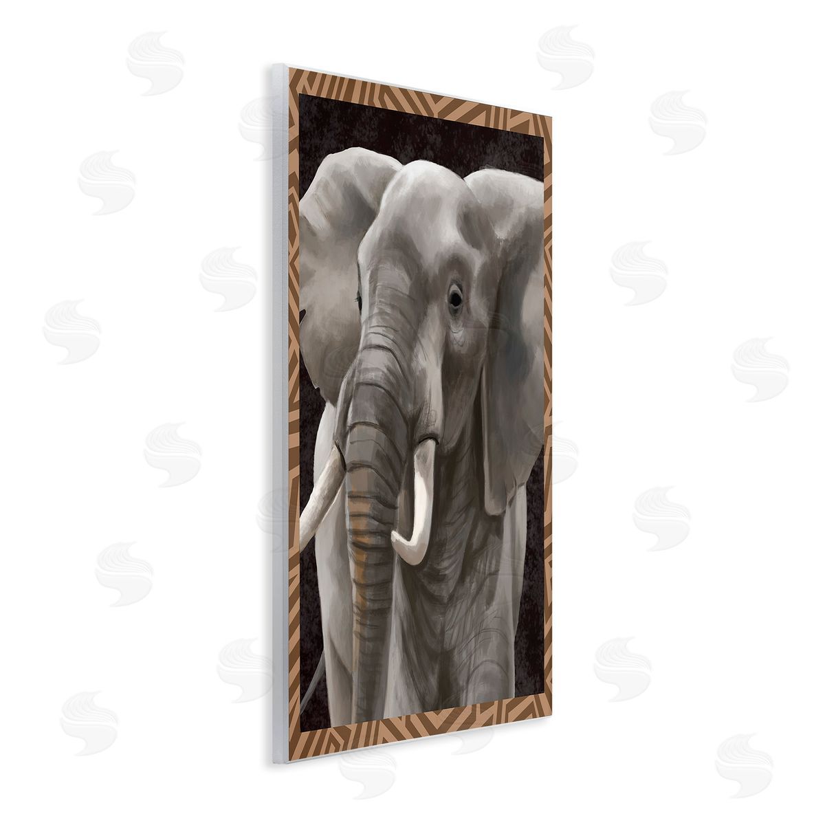 Lucca Sheppard Elephant with Geometric Border