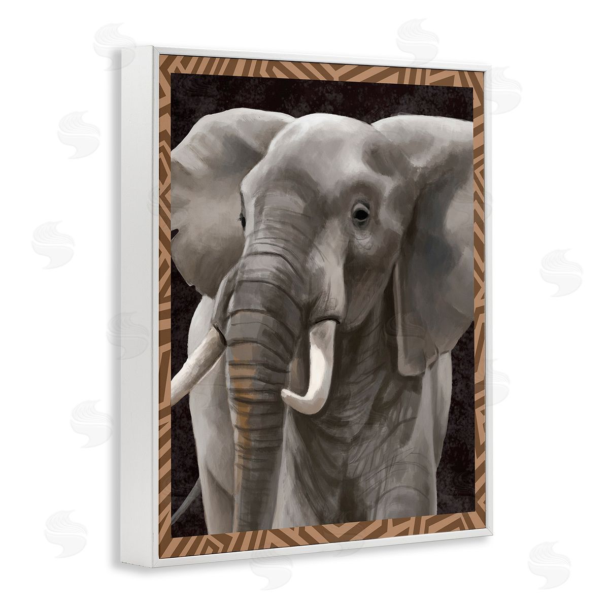 Lucca Sheppard Elephant with Geometric Border