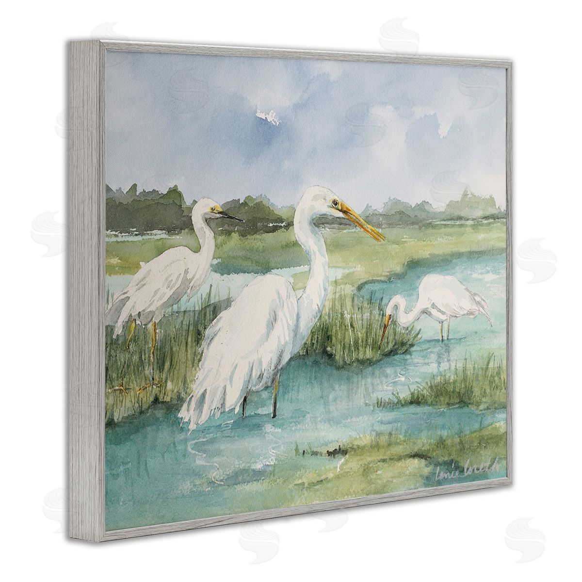 Lanie Loreth Wild Egrets in Marshland