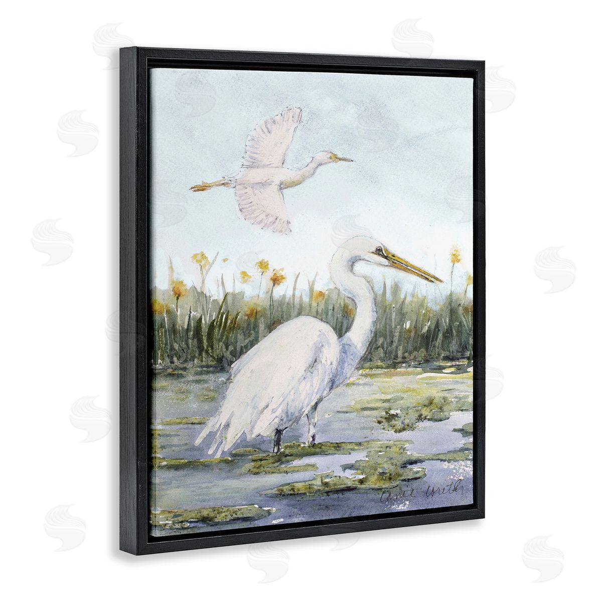 Lanie Loreth Egrets in Wetland Landscape