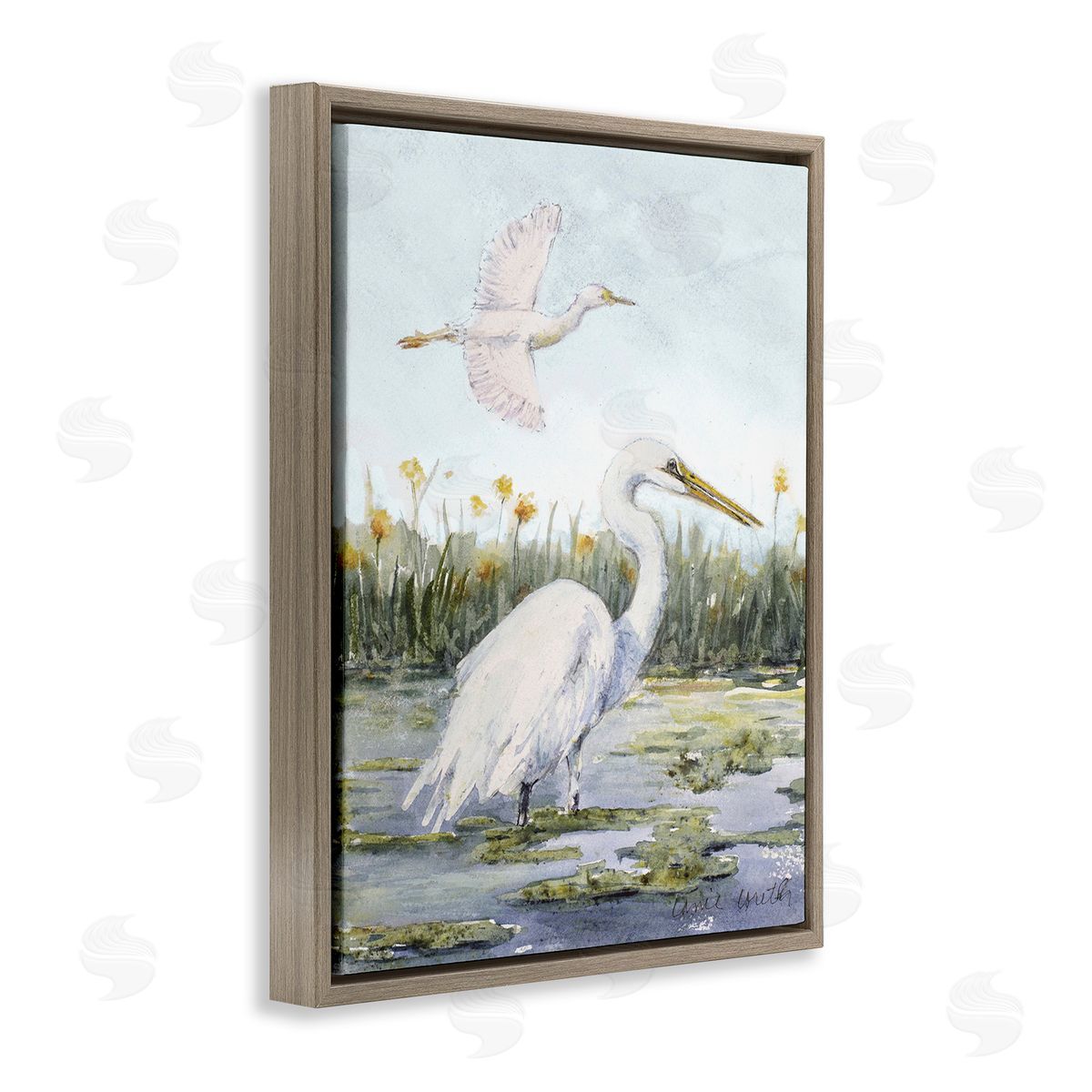 Lanie Loreth Egrets in Wetland Landscape