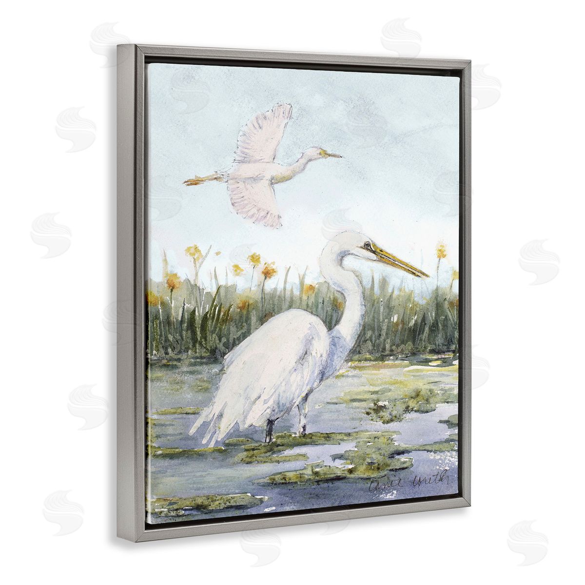 Lanie Loreth Egrets in Wetland Landscape