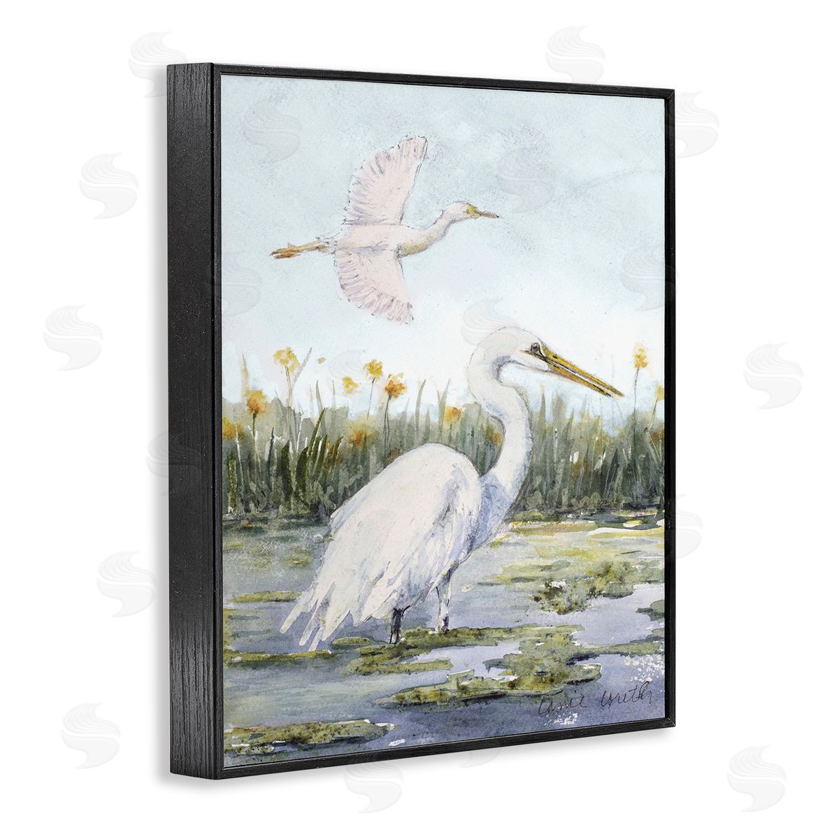 Lanie Loreth Egrets in Wetland Landscape