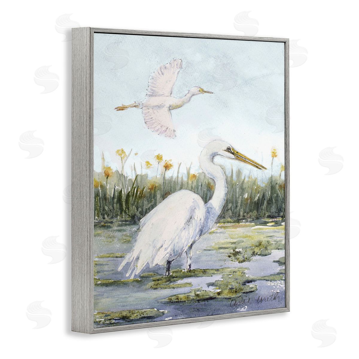 Lanie Loreth Egrets in Wetland Landscape
