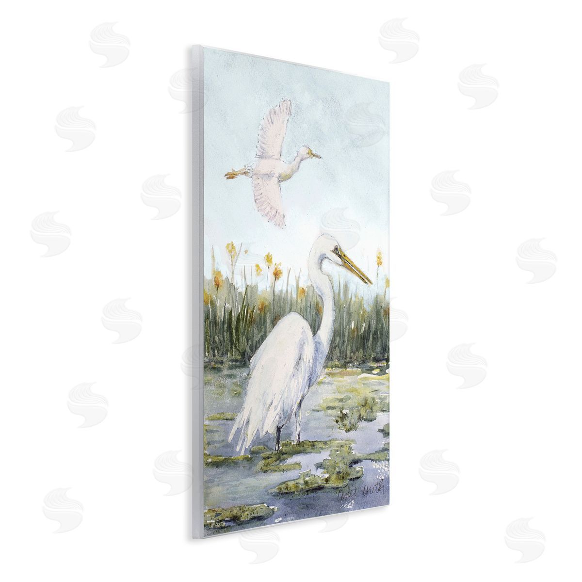 Lanie Loreth Egrets in Wetland Landscape