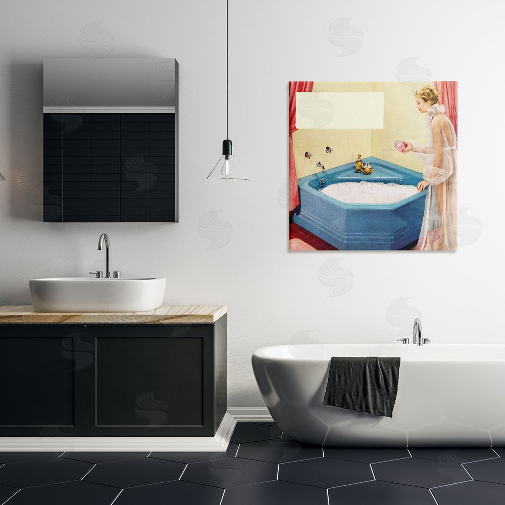 Kathy Alper Vintage Bubble Bath Girl Canvas Wall Art in Room