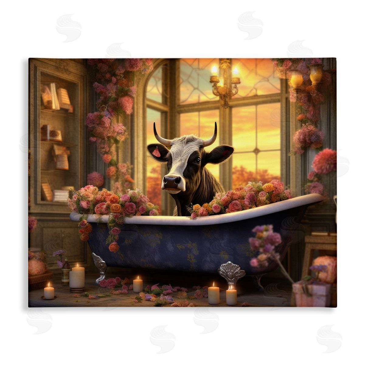 Lazar Studio Bathing Cow at Sunset