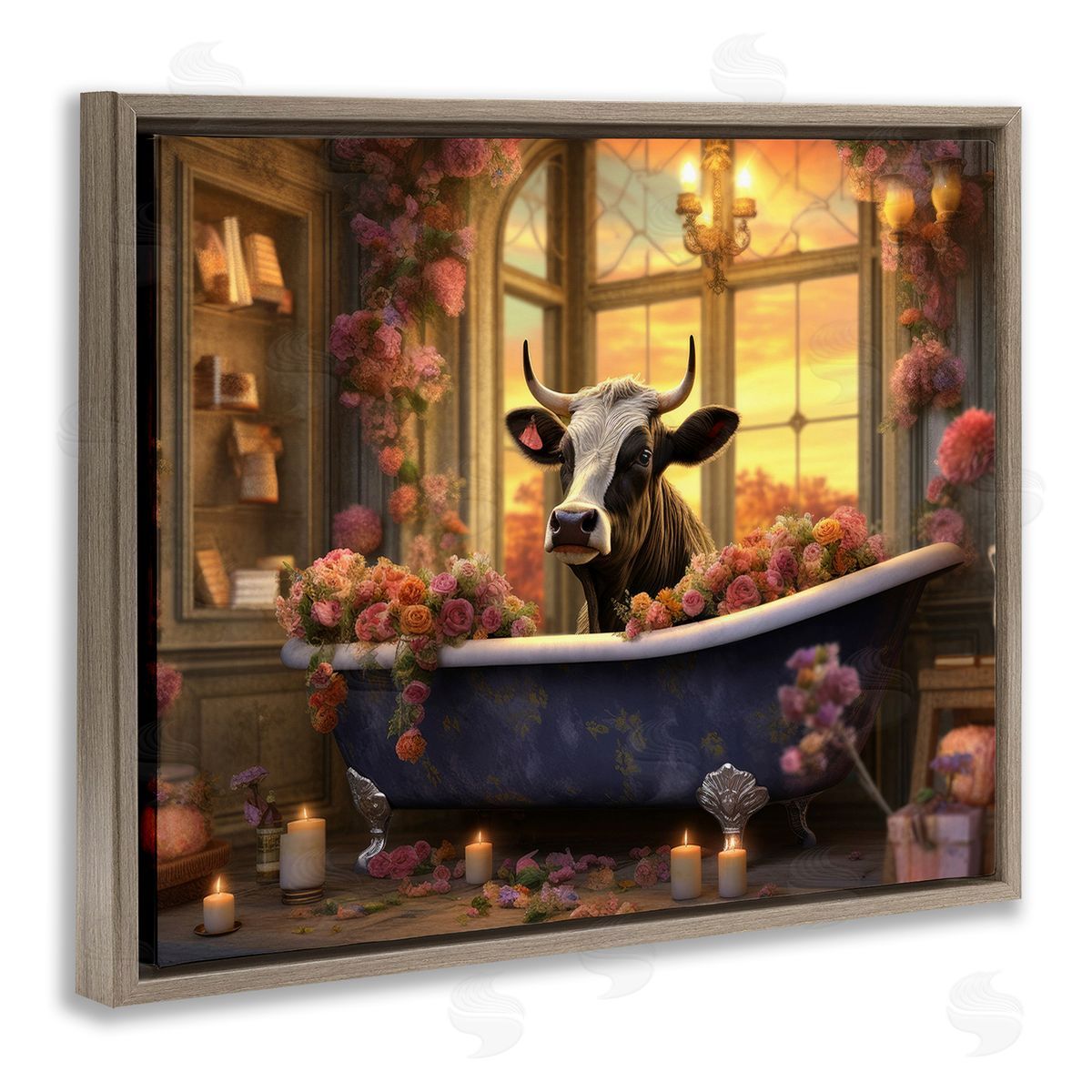 Lazar Studio Bathing Cow at Sunset