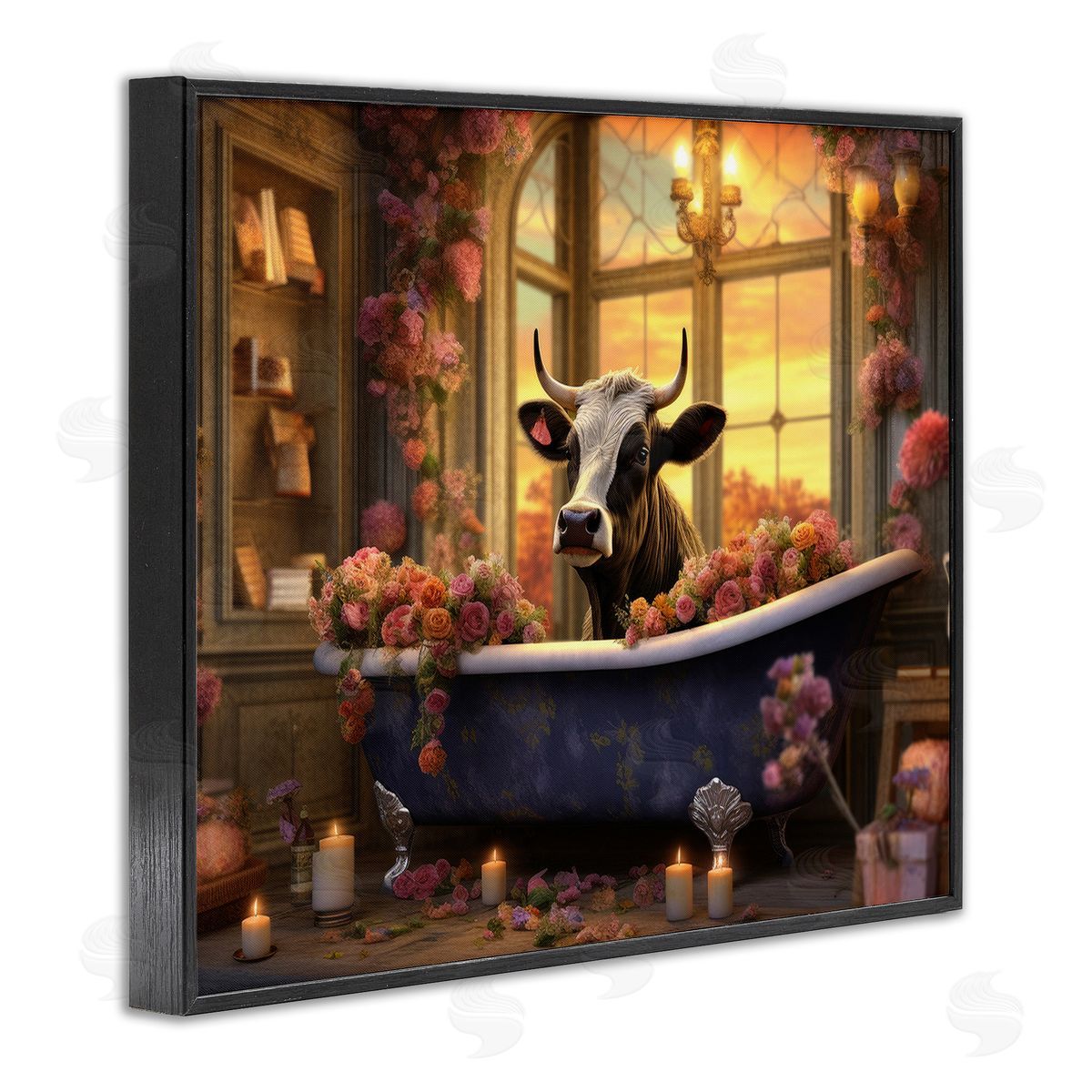 Lazar Studio Bathing Cow at Sunset