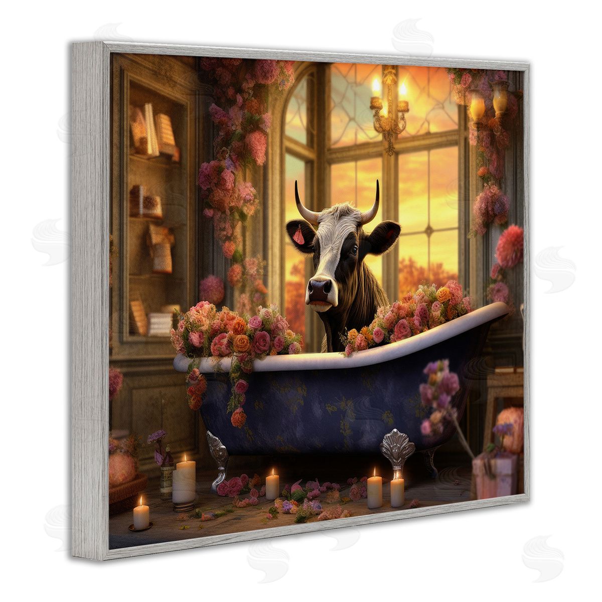 Lazar Studio Bathing Cow at Sunset