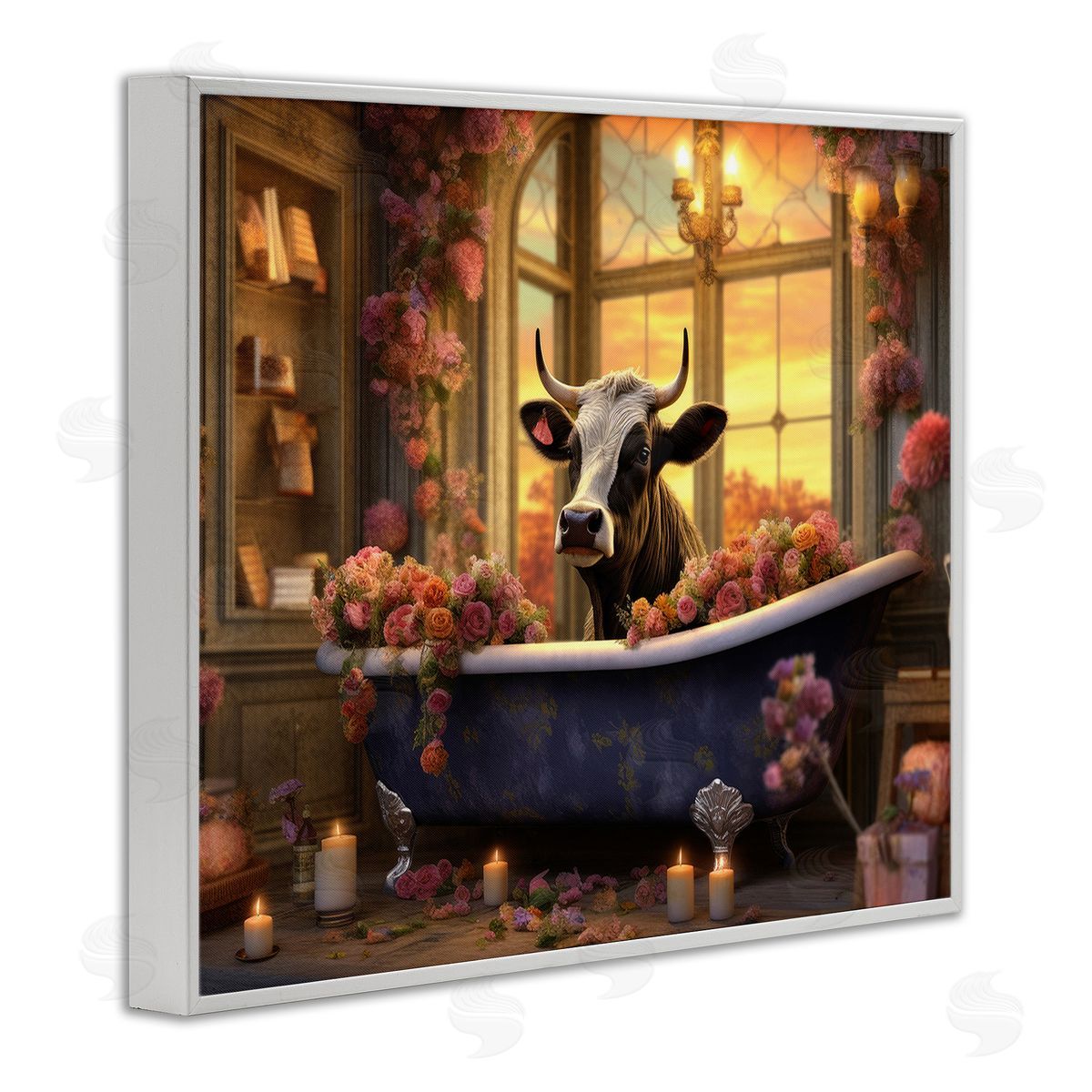 Lazar Studio Bathing Cow at Sunset