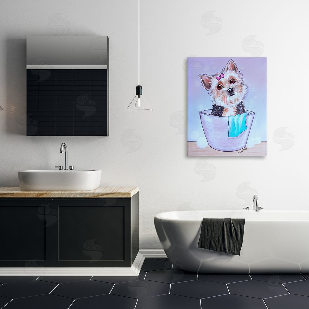Michelle Gilsey Terrier with Soap Bubbles