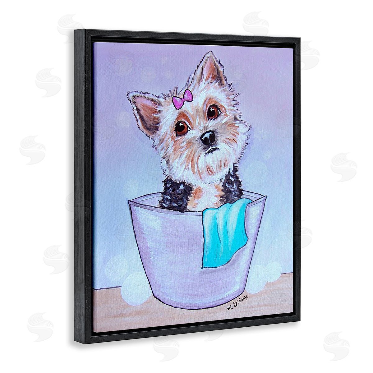 Michelle Gilsey Terrier with Soap Bubbles