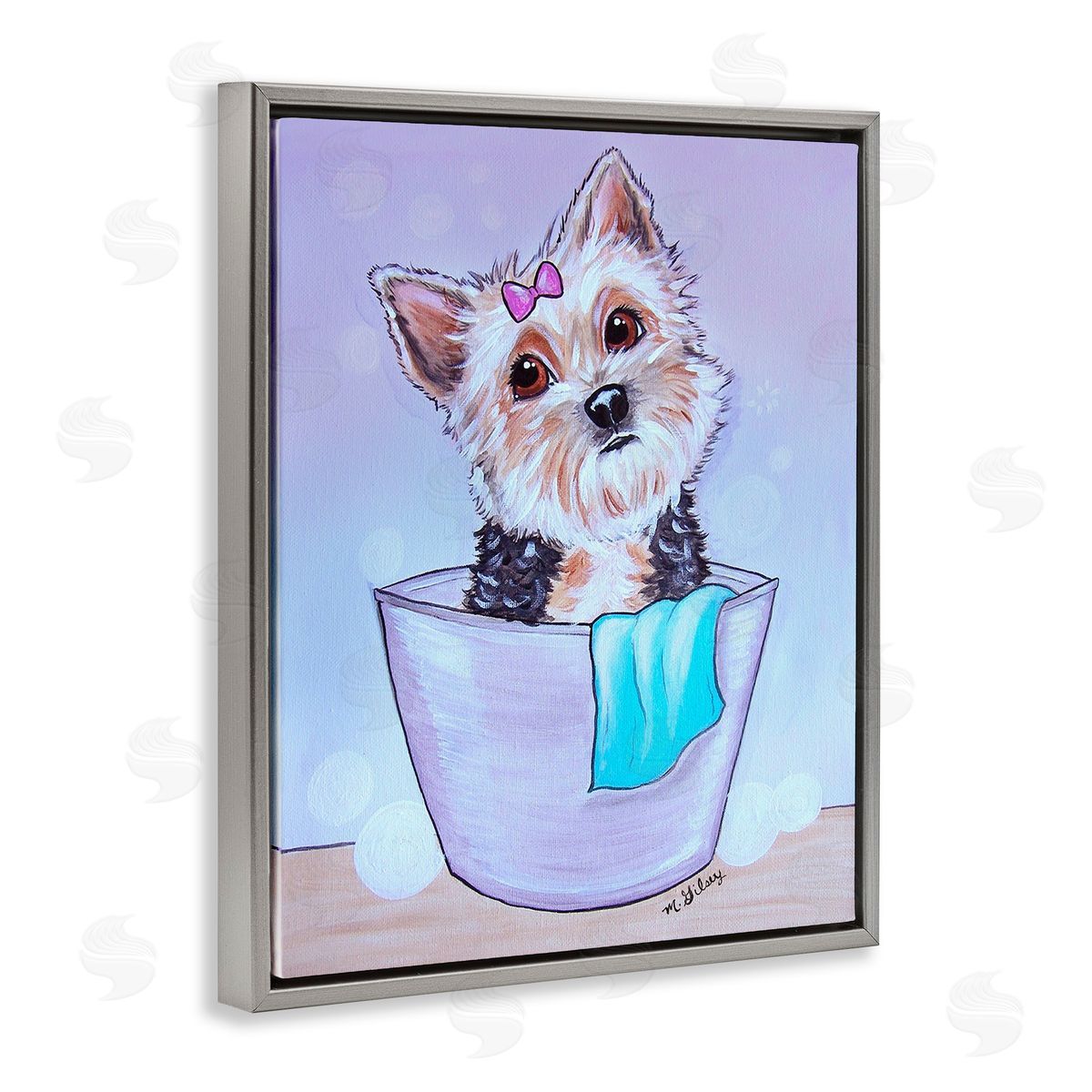Michelle Gilsey Terrier with Soap Bubbles