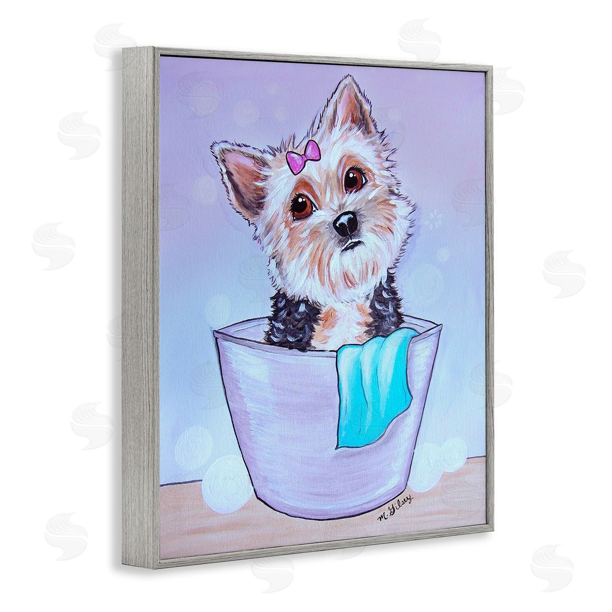 Michelle Gilsey Terrier with Soap Bubbles