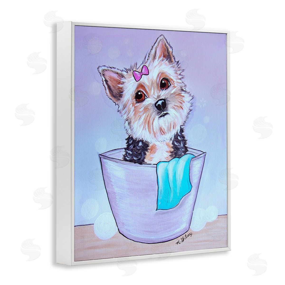 Michelle Gilsey Terrier with Soap Bubbles