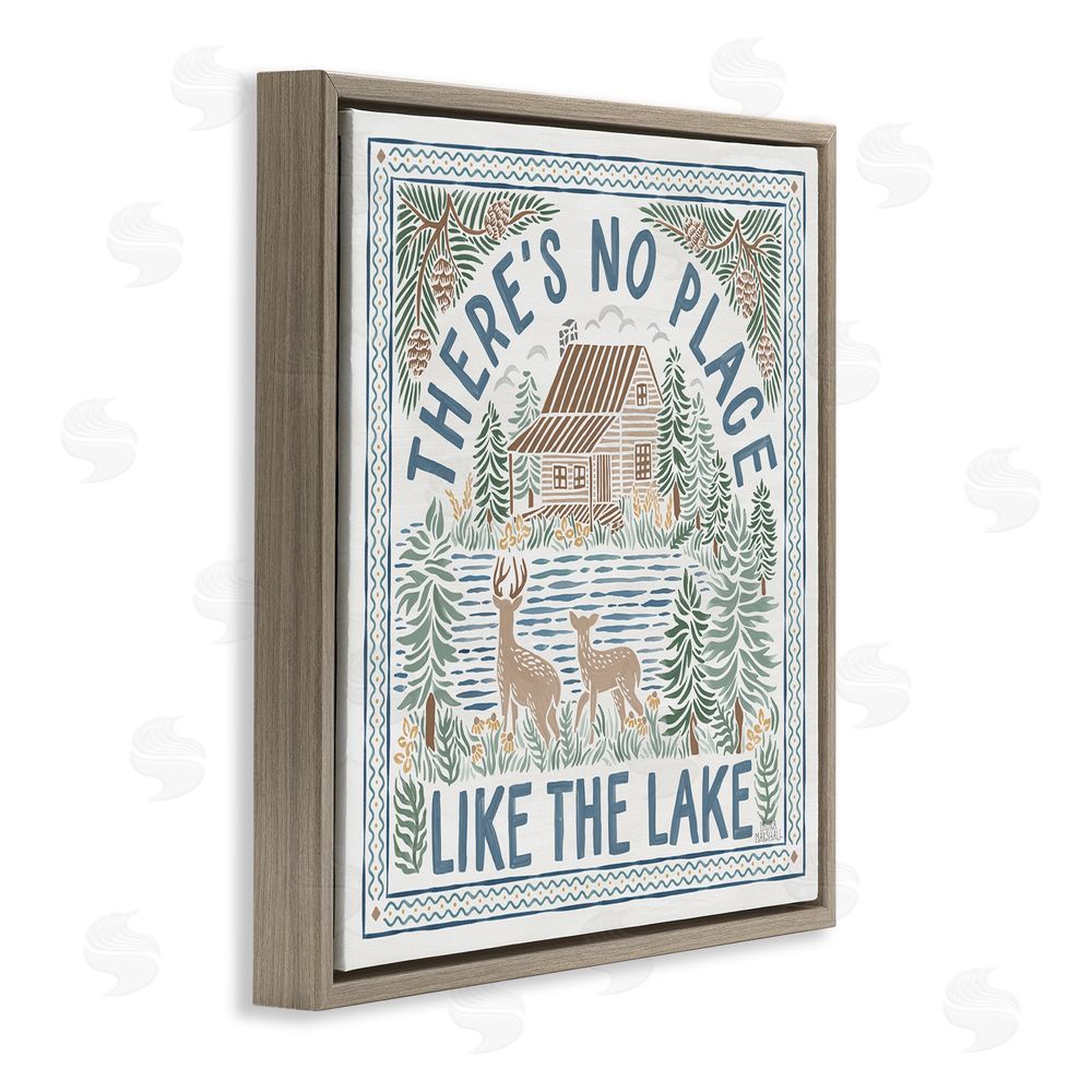Laura Marshall No Place Like Lake Brown Floating Frame Canvas Wall Art Print