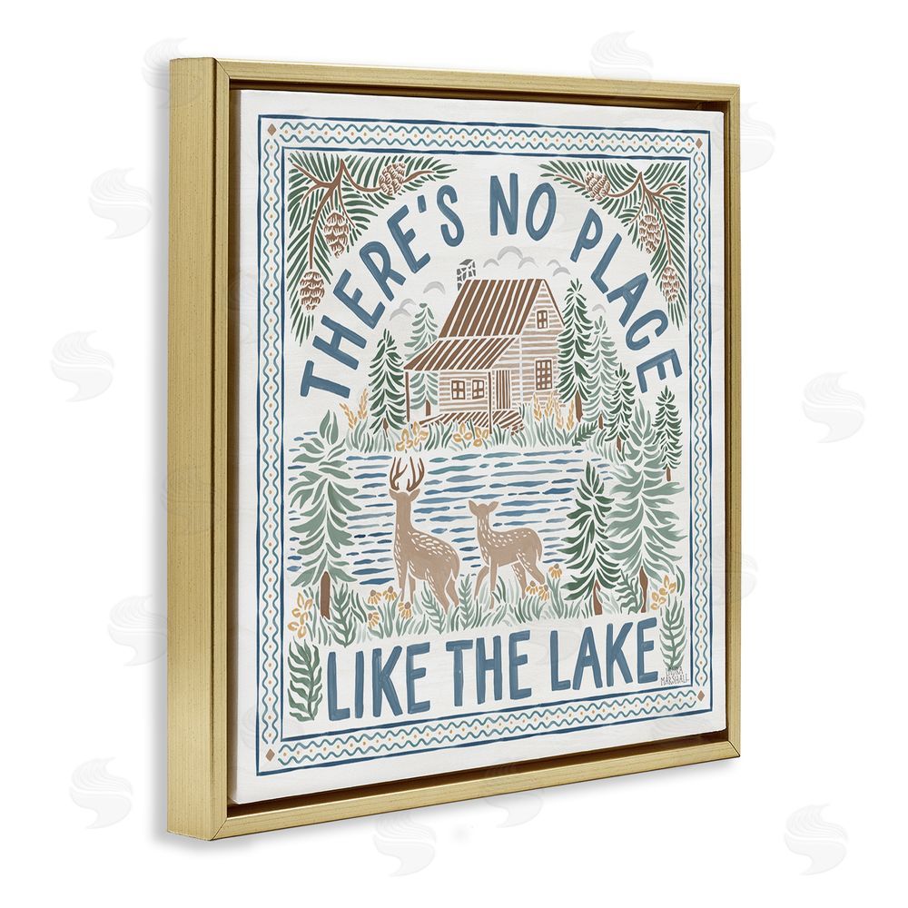 Laura Marshall No Place Like Lake Gold Floating Frame Canvas Wall Art Print